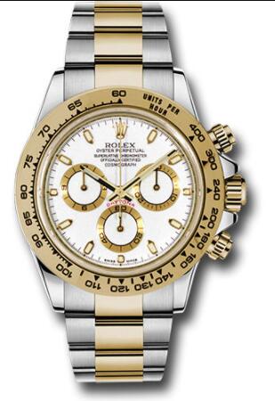 Replica Rolex Yellow Rolesor Cosmograph Daytona 40 Watch 116503 White Index Dial